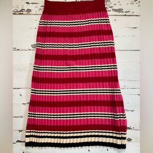 Anthropologie Dolan Left Coast Collection Striped Pleated Midi Skirt Small Knit